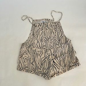 Princess Polly romper size 10 in ivory/black animal print